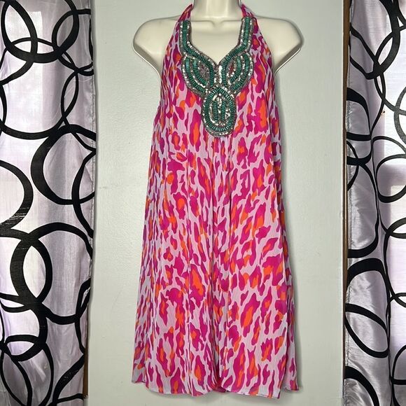 Boston Proper Pink Printed Halter Dress XXS - Picture 7 of 13